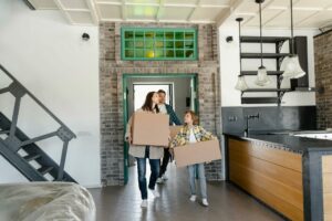 family moving into a new home